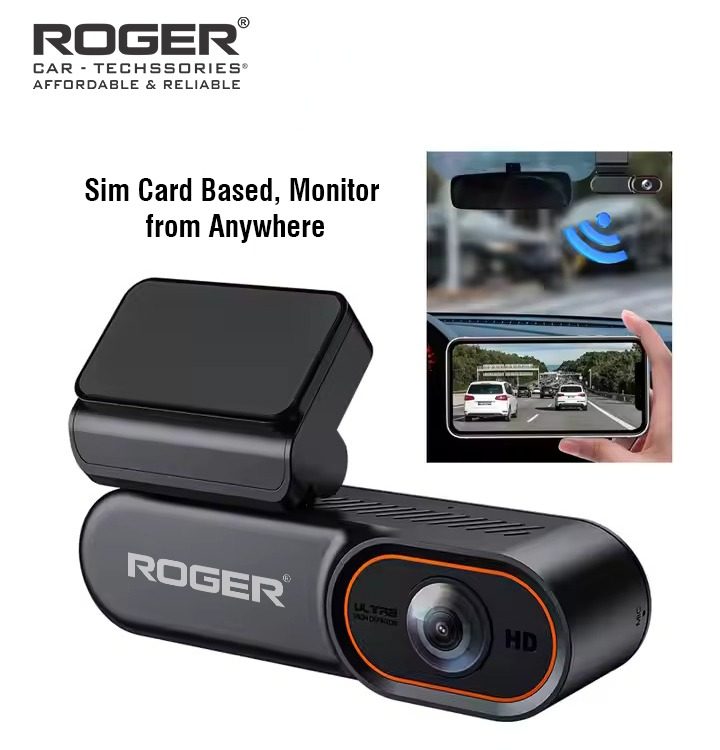 Roger 4G SIM Dash Cam – Remote Monitoring | G-Sensor | 2-Year Warranty | 🚘 Just insert a SIM to stream live footage, track GPS, or playback via HOTCAM app | Includes free 64GB memory card | Auto collision recording with built-in G-Sensor | Features GPS tracking, geo-fencing, night vision & IP66 waterproof design – all in one smart dash cam